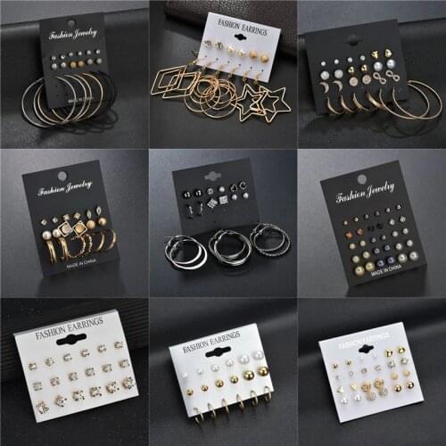 LETAPI Fashion Crystal Earrings Set For Women Bijoux Simulated Pearl Ball Big Circle Wedding Earring Jewelry