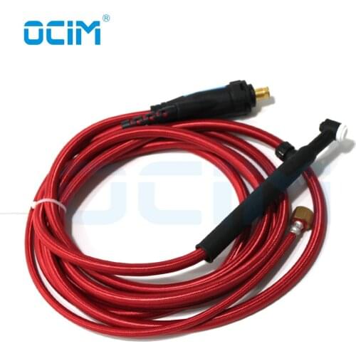 WP9 Series 8M Red Hose +cable Air-Cooled Complete TIG Welding Torch 35-70 Connector