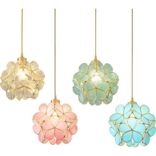 Sanmusion colorful glass pendant lamps modern art decor style indoor home room decorative lighting fixture
