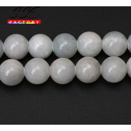 Natural Gray Jades Round Loose Spacer Beads For Jewelry Making DIY Charm Bracelet Ear Studs Accessories 4 6 8 10 12mm 15'Strand