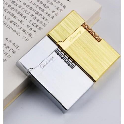 Hot-selling Creative Side ignition grinding wheel Butane inflatable gas Cigarette lighter Personalized Brushed Men Smoking Gift