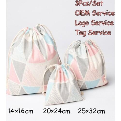 Linen Cotton Pouch Brush Kit Pouch 3Pcs/Lot Jewlery Organizer Perfume Gift Bag Aromatherapy Dry Flower bag Fragrance Aroma Pouch