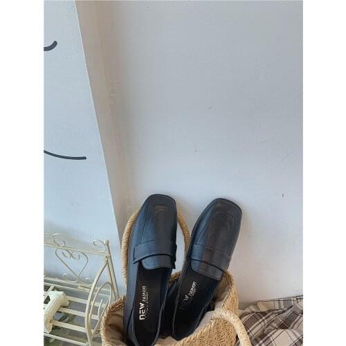Small leather shoes female British style Korean version 2021 new fashion casual mid-heel