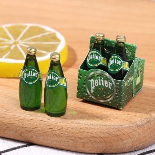 4pcs 1:12 Scale Dollhouse Mineral Water bottle Miniature Toy Food Kitchen Accessories Pretend Play Toy