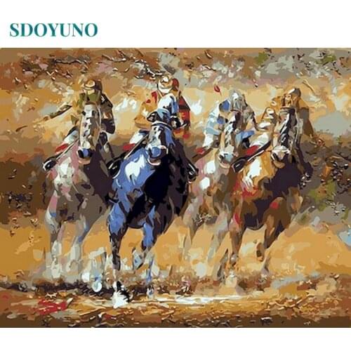 SDOYUNO Oil Paint By Numbers Kits Animals Painting By Numbers On Canvas Horse Frameless 60x75cm Hand Painting DIY Home Decor
