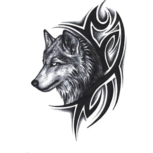 New Hot Water Transfer Fake Tattoo Waterproof Temporary Tattoo Sticker Men Women Wolf Tattoo Flash Tattoo