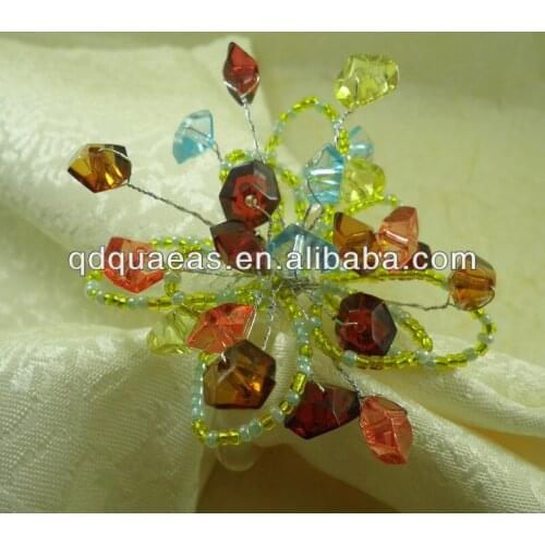 Pearl napkin rings colorful acrylic beades, wholesale napkin holder