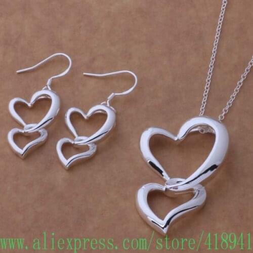 Silver Plated Jewelry Sets Earring 326 + Necklace 143 /efgamwna bgiajxpa AS238