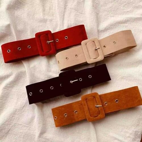 Fashion Suede Belt Women For Dress Luxury Buckle Belt Ladies Casual Adjustable Waist Basic ceinture PJ041