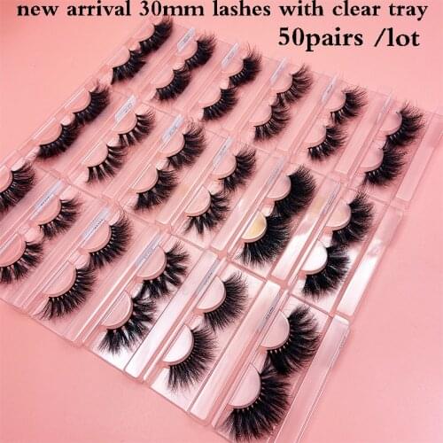 50 Pairs New Arrival 30MM MIKIWI Wholesale Natural Soft Long Mink Eyelashes 100% Handmade Cruelty Free Dramatic Lashes In Bulk