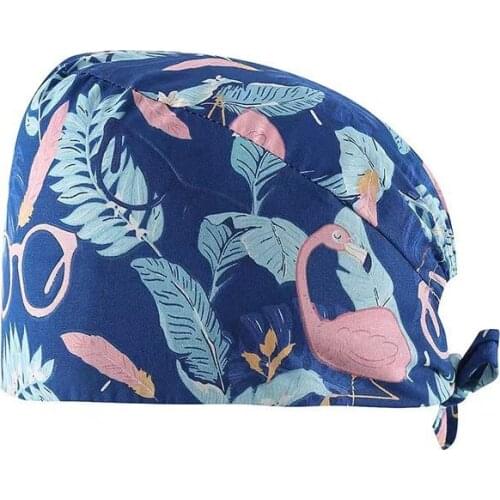 Doctor Nurse Pet Doctor Working Cap Sewing Button Can Hang Mask Rope Dust Proof Anti Hair Loss Men and Women Bobble Hat