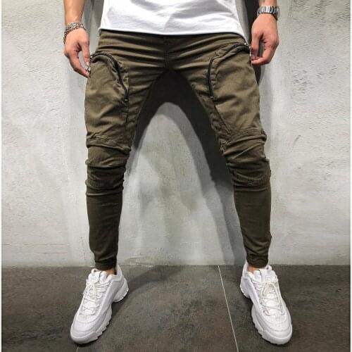 Men Pants Fashion Splicing Multi Pocket Harem Joggers Pants Male Trousers Elasticity Solid Pants Sweatpants Large Size Hip Hop