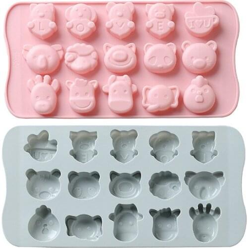 Silicone Cake Molds Cartoon Animals Chocolate Gummy Mold Tray Candy Fondant Mould Cake Decorating Tools Baking Accessories