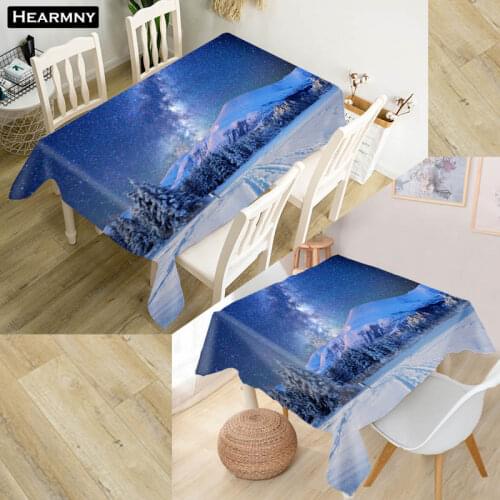 Custom Starry Sky Tablecloth Waterproof Oxford Fabric Square/Rectangular Tablecloth For Wedding Table Cloth Cover TV Covers