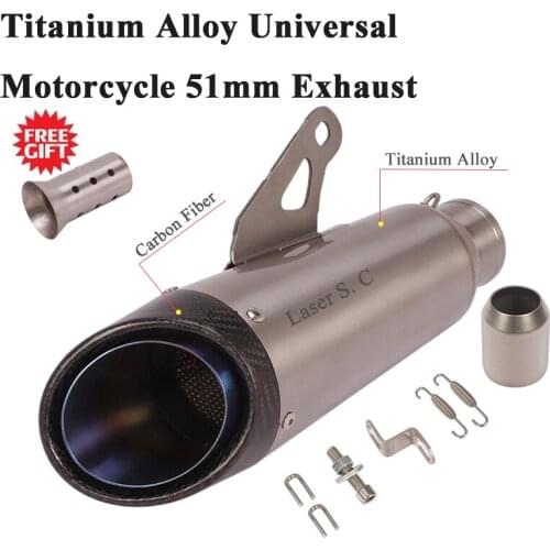 Titanium Alloy Universal Motorcycle S Project Exhaust Escape Modify Muffler Carbon Fiber DB Killer For Z900 CBR650 MT-09 GSXR750