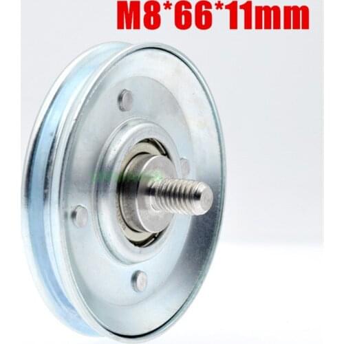 1pcs U M8*66*11mm10*66*11mm 66mm elevator door metal hanging wheel, groove V slot U roller, wire rope wheel, 6200 bearing