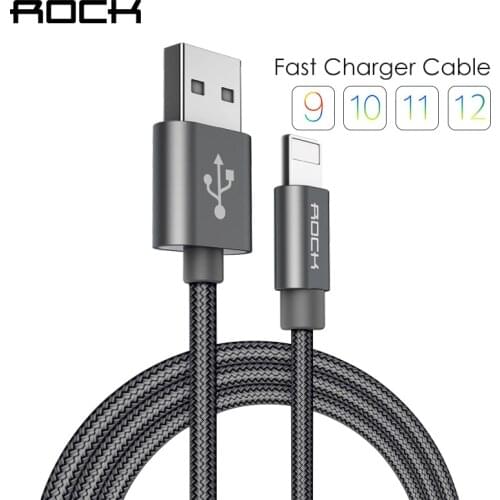 ROCK USB Cable for iPhone Cable Fast Charging for Lighting Cable for iPhone XS Max XR X 8 7 6 5 Plus iPad iOS