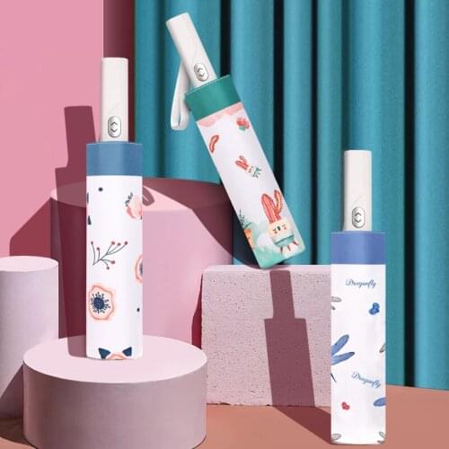 Windproof Reverse Automatic Folding Business Car Umbrella Womens Clear Rain Dual-use 3-Folding Umbrellas Wholesale Gift Parasol