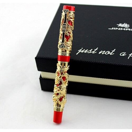 High Quality Jinhao Ballpoint Pen Luxury Metal Rollerball Pen Ancient gold 0.7MM Nib Stationery Office School Supplies caneta
