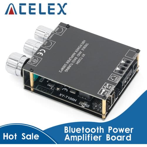 XY-T100H 100w+100w TPA3116D2 Bluetooth 5.0 Power Audio Amplifier Board Home Theater Amplifiers Stereo Treble And Bass Adjustment