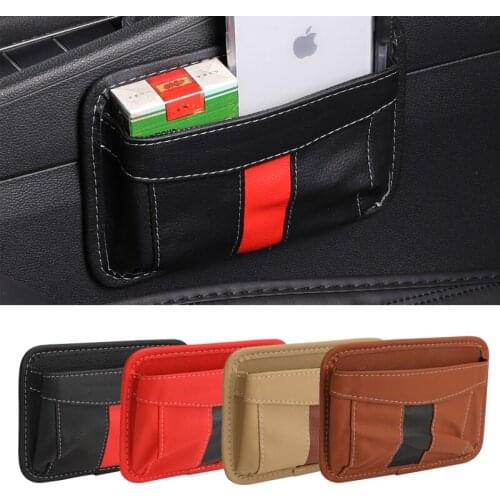 1 Pcs PU Leather Car styling Seat Storage Bag Pouch sticker Phone Holder Pocket Case Organizer Car decoration accessories