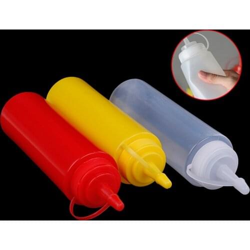 1 Piece Plastic Squeeze Bottle Dispenser 8oz for Sauce Vinegar Oil Ketchup Cookling tools Kitchen Accessories