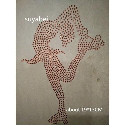 2pc/lot Skate Iron on Rhinestone Transfer Applique Motif transfer on design hot fix rhinestone transfer motifs