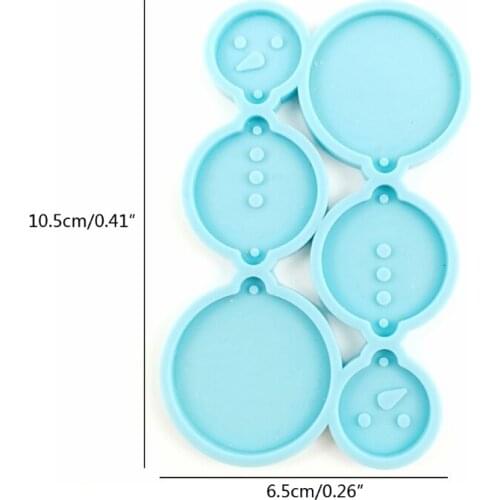 2PCS Handmade Snowman Drop Earrings Pendant Epoxy Resin Mold Cartoon Snowman Resin Casting Mold Jewelry Making Tools J60E