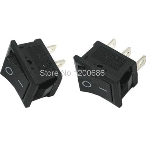 5Piece 21*15 6A/250V Rocker switch power switch black tripod two files boat open