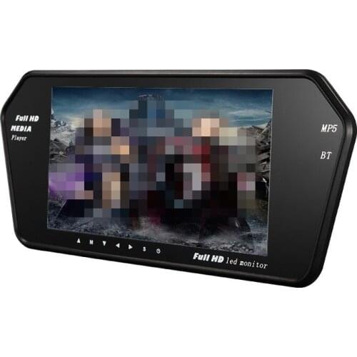 9-35V Bluetooth 7 Inch Car Rearview HD Display Monitor Reversing MP5 Display Bluetooth Rearview Mirror LCD Parking Monitor