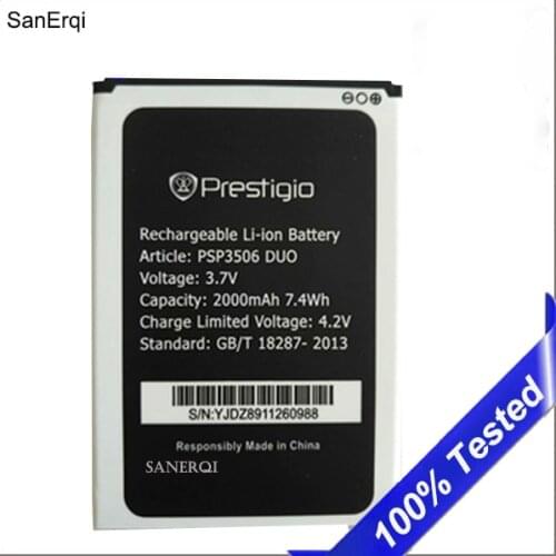 For Prestigio Wize M3 PSP3506 Battery DUO PSP 3506 Bateria Mobile Phone Replacement 2000mAh