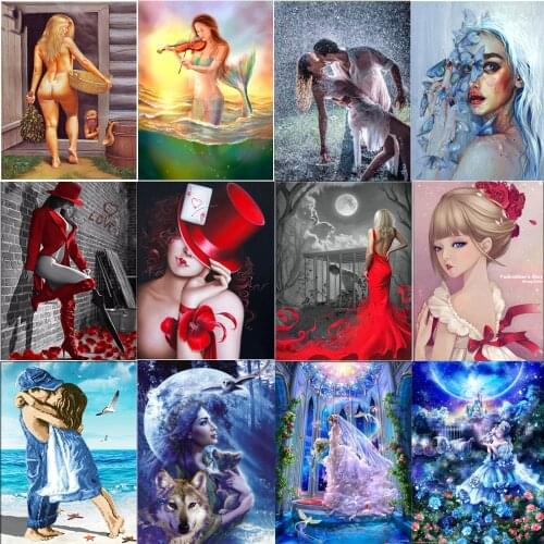 5D diamond painting landscape character beauty round diamond embroidery mosaic home decoration pattern DIY handmade gift