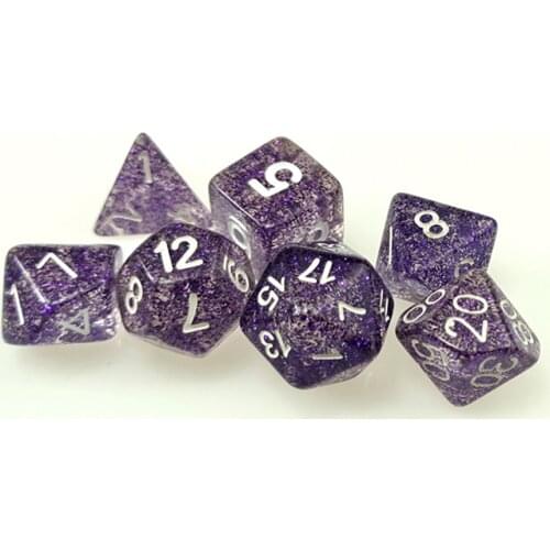 Rollooo Glitter Rpg dice D4 D6 D8 D10 D% D12 and D20 7Pcs/Set