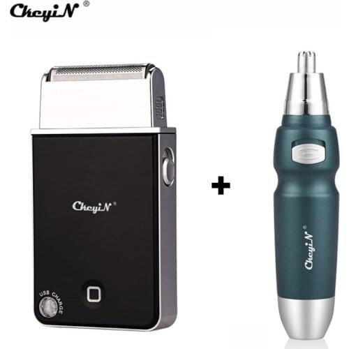 CkeyiN Men Rechargeable Trimmer Floating Shaver Mustache Slim Nose Shaving Machine Razor Beard Trimmer Reciprocating Blade Gift