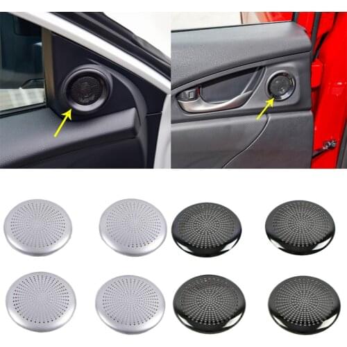 For Honda Civic Hatchback 2020 2021 Stainless Interior Door Speaker Stereo Audio Ring Cover Sound Frame Decoration Trim