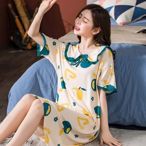 Home Clothing 2020 New Hot Fashion Summer Cute Women Sleepwear Cartoon Nightgowns Home Wear Girls Sleep Lounge Nightgrowns Dress