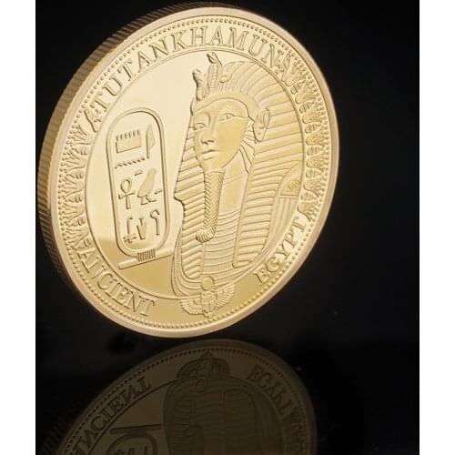 Egyptian Nefertiti Figure Pyramid Art Commemorative Coin Sundial Gold Coins Collection Home Decoration Accessories