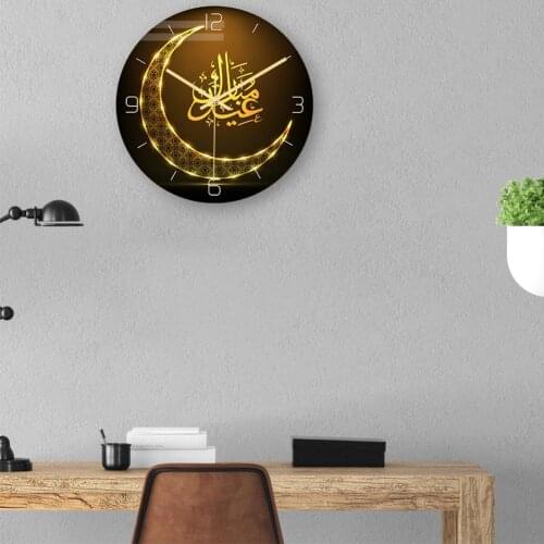 Electronic Frameless 3D 12inch Wall Clock Decal Sticker Muslim Ramadan Eid Mubarak Home Decoration Drop Ship&Wholesale