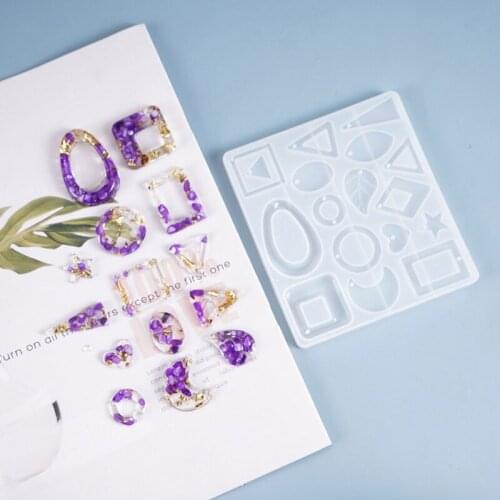 Crystal Epoxy Resin Mold Dangle Eearrings Silicone Mould DIY Crafts Making Tools X4YA