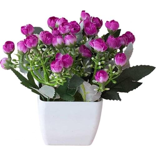 Artificial Flower Bonsai Faux Plastic Small Tree Pot Home Living Room Table Garden Decor Prop Arrangement Accessories Ornaments