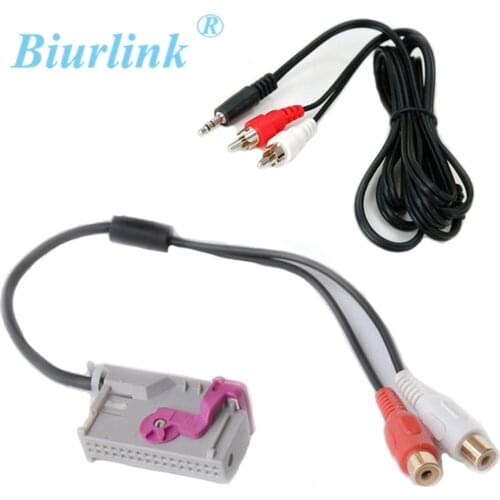 Biurlink Car RNS-E Navigation RCA Input Cable 32Pin Connector for Audi A3 A4 A6 A8 R8 TT