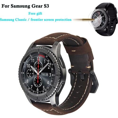 Leather watch band For Samsung Gear S3 for Samsung Gear S3 Classic / Frontier Galaxy Watch 46mm watchstrap replacement bracelet
