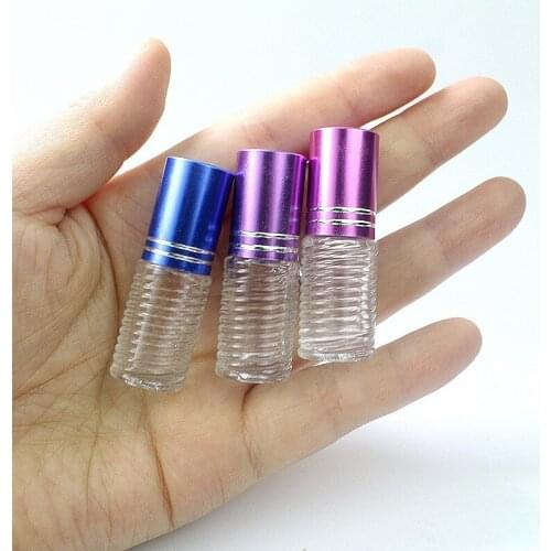 Small 3ML Clear Roll On Glass Essential Oil Bottle Cosmetic Perfume Travel Sample Bottle 10PCS/LOT
