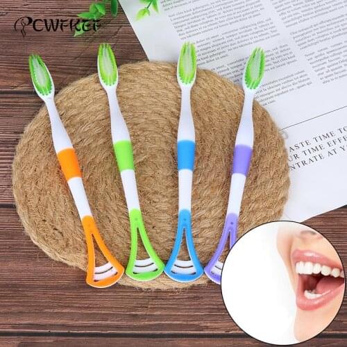1pcs Soft Toothbrush with Tongue Scrapers Ultra Nano Brush Tooth Brush Dental Oral Care Hygiene Teeth Brush