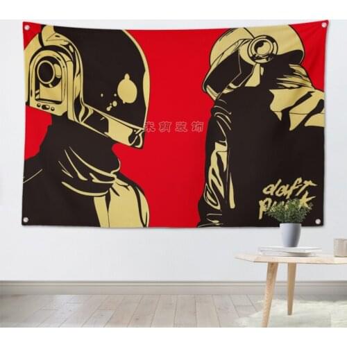 DAFTPUNK Pop Band Poster Cloth Flags Wall Stickers Hanging paintings Billiards Hall Studio Theme Home Decoration