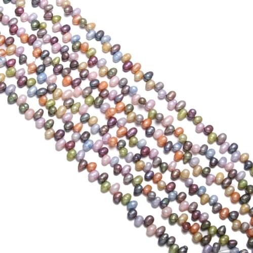 Natural Freshwater Pearl Beads High Quality 36cm Punch Loose Beads for DIY Women Necklace Bracelet Jewelry Making 12 Color 6-7mm