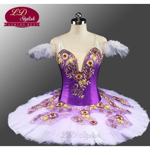 New Purple Classical Costume Tutu Ballet Dance Tutu Professional Stage Costumes Platter Competition Ballet Tutu LD0046
