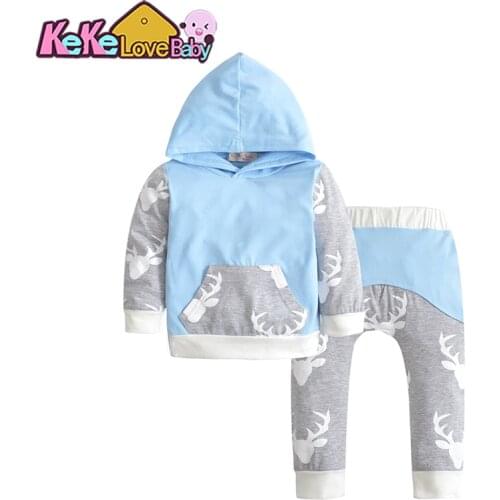 Autumn Newborn Baby Boy Clothes Set Cartoon Long Sleeves Hooded Tops Pants New born Infant Boys clothing Toddler Kids Outfits