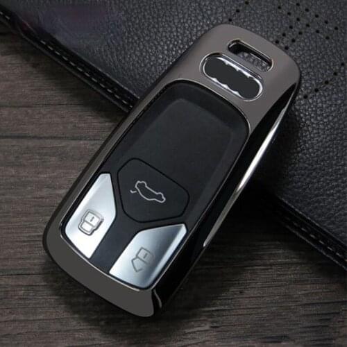 OUIO 1pcs Zinc alloy Car Remote Key Cover Case Shell for Audi A4 B9 8S Allroad Q5 Q7 TT TTS 2016 2017 2018 2019 Auto Accessories
