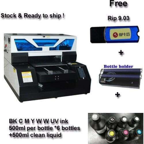 Full automatic Phone case t shirt cylinder material print A4 UV Flatbed Printer